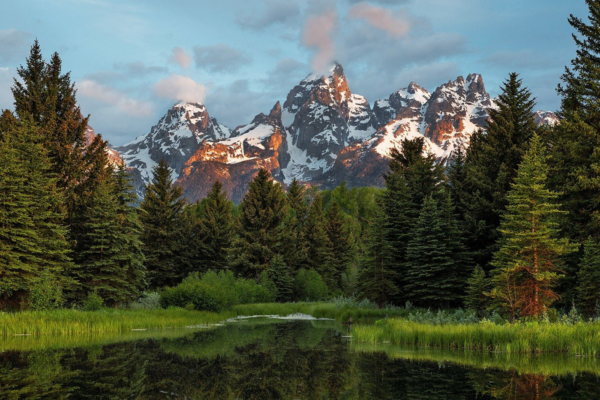 Grand Tetons with lake