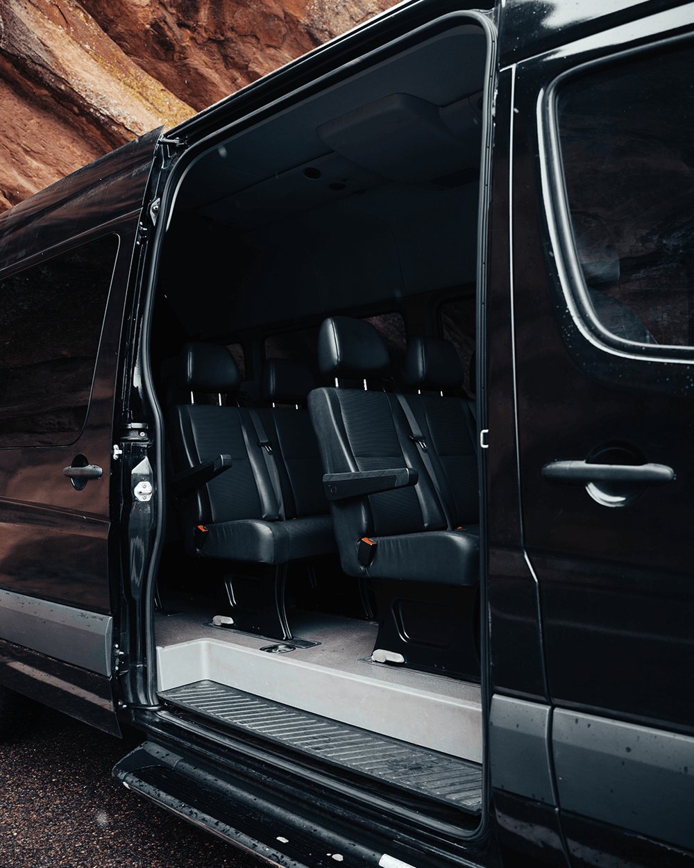 Seats inside Sprinter Van Rental