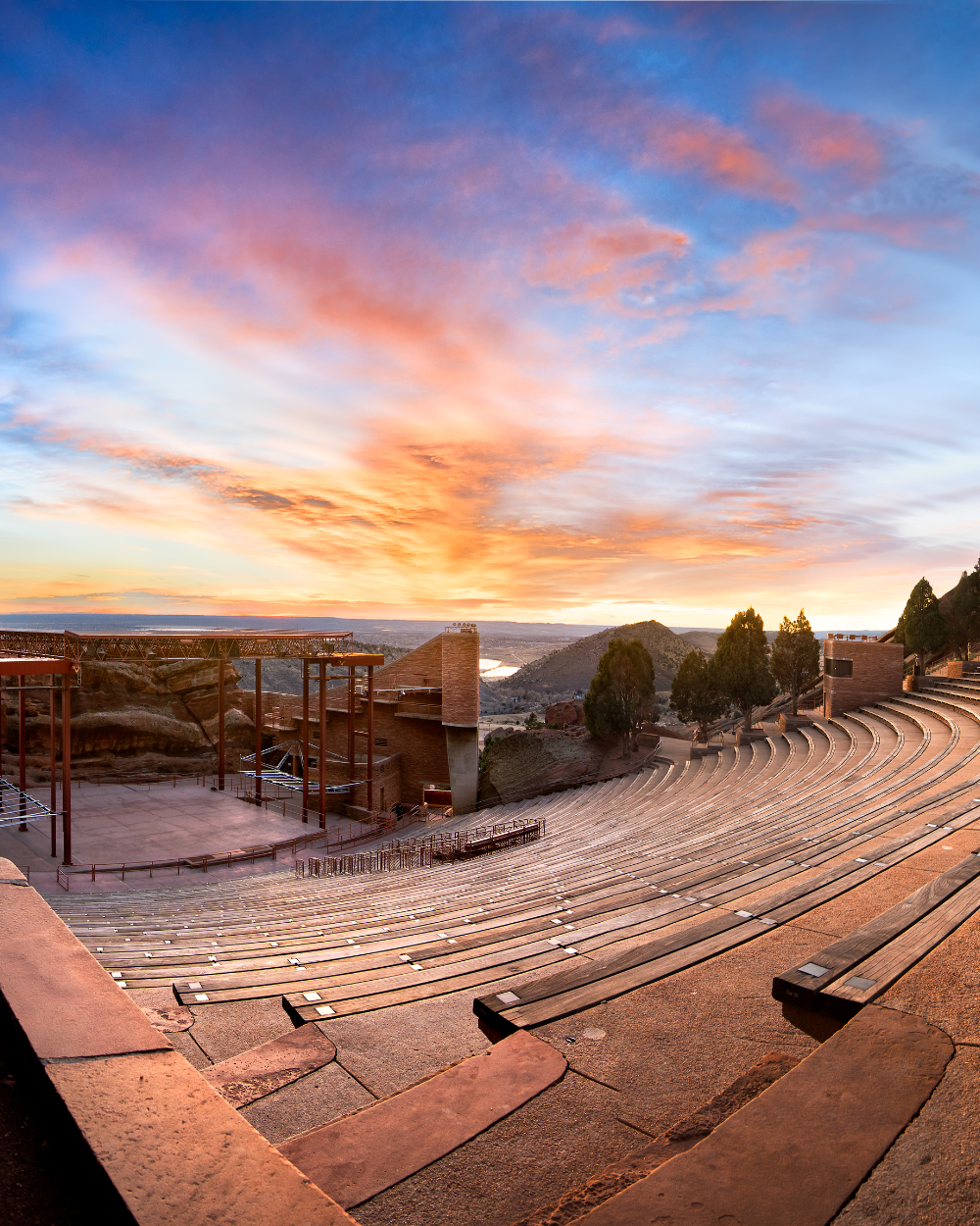 sunrise at red rocks park and amphitheater